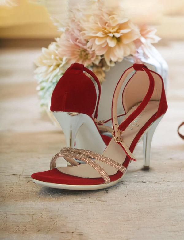 Red | Fancy Heel Sandal for Women