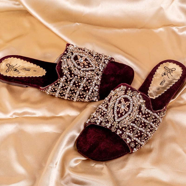 Maroon Fancy Slipper