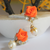 Floral Mendi Earrings In Orange