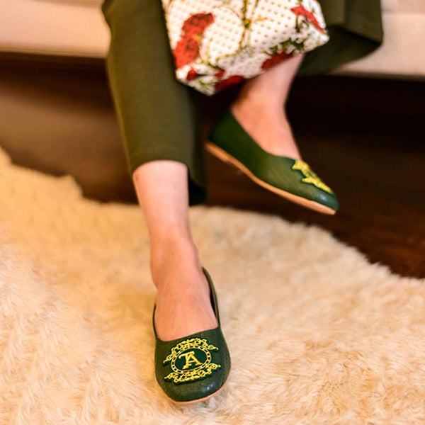 Green Leather Pumps