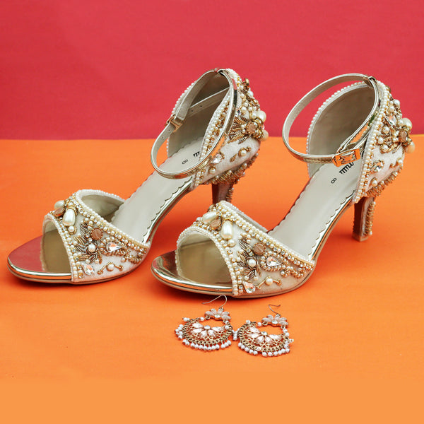 Fawn Gold Fancy Heel Sandal